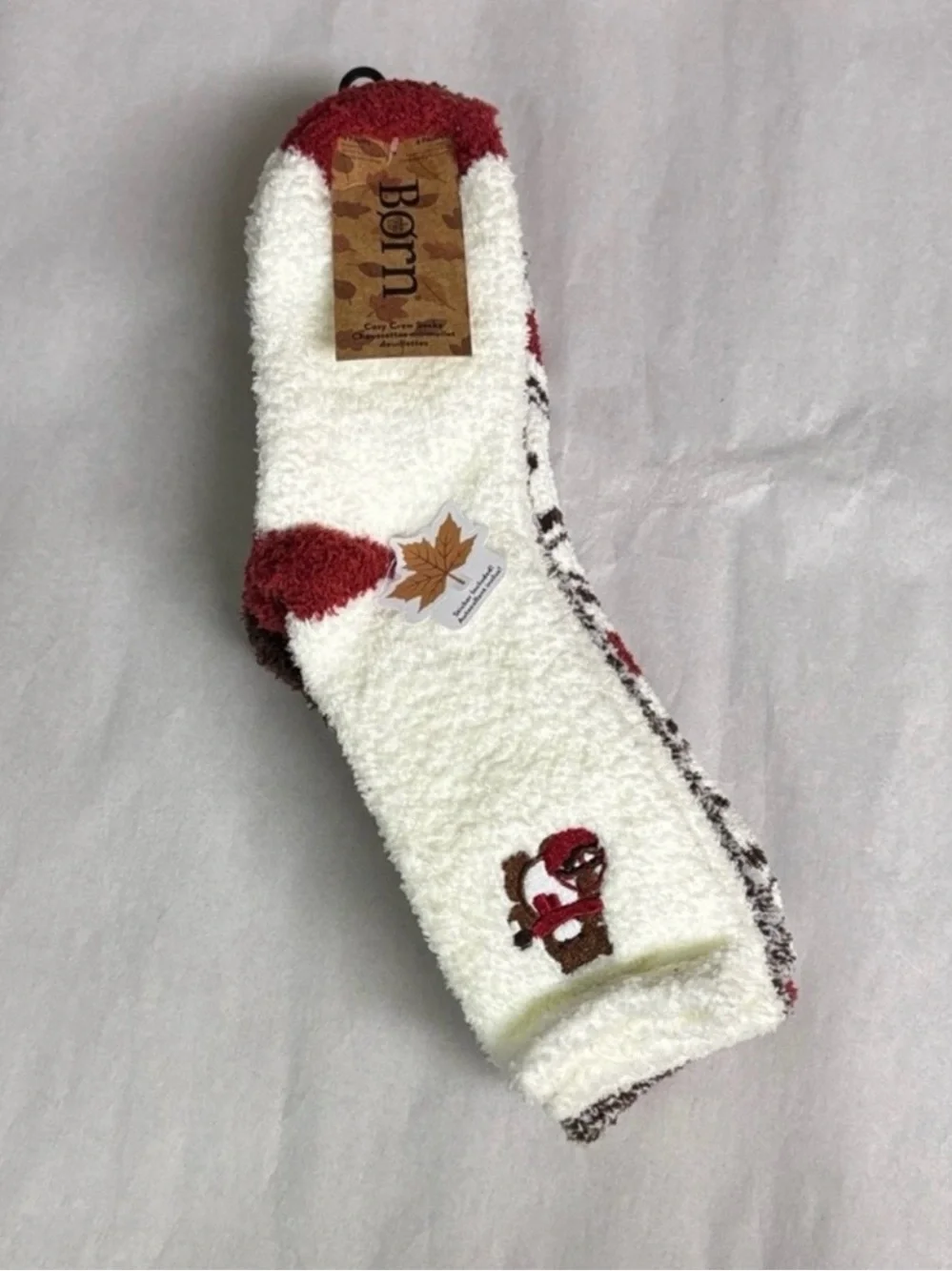New Born Socks Women’s 4 Pair Fall Fuzzy Plush Cozy Crew Sock Casual Soft Active